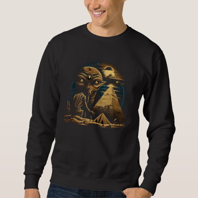 Ancient Egyptian Pyramids Aliens Space UFO Science Sweatshirt (Vorderseite)