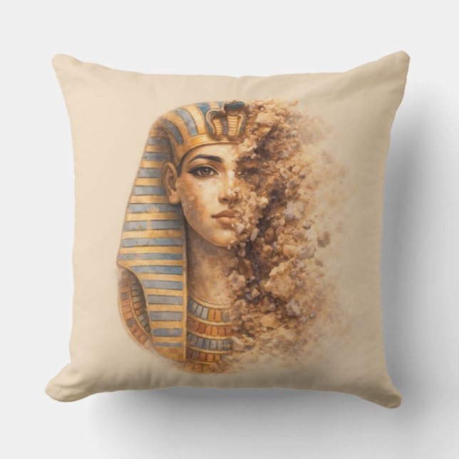 Ancient Egyptian Queen Throw Pillow Kissen (Vorderseite)