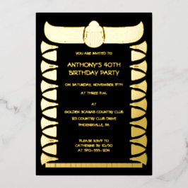 Ancient Egyptian Scarab Beetle Custom Folieneinladung