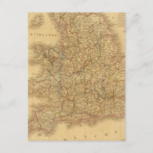 Ancient English Map Postkarte
