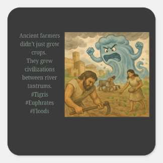 Ancient Farmers...River Tantrums Quadratischer Aufkleber