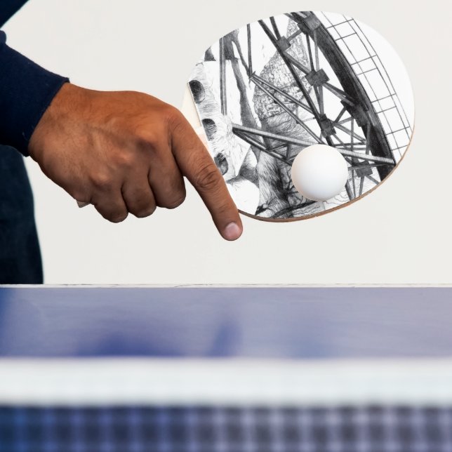 Ancient Footbridge pencilart Monochrome Tischtennis Schläger (InSitu)