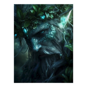 Ancient Forest Guardian mit leuchtender Magie Poster