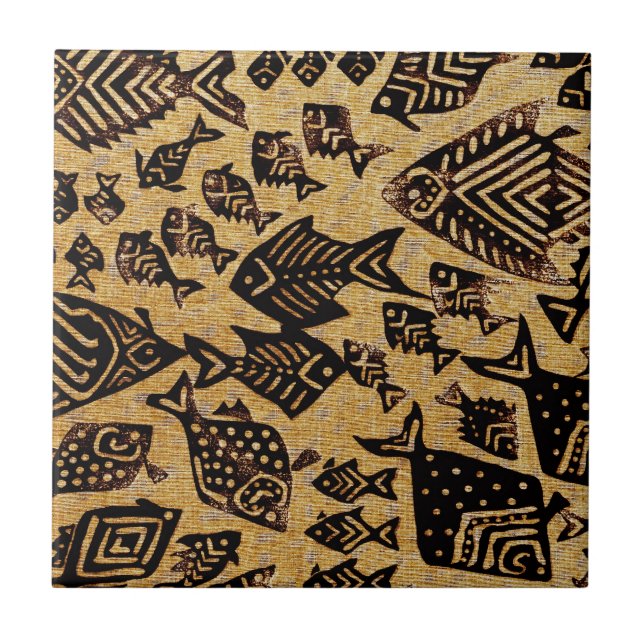 Ancient Fossil Fish Fliese (Vorderseite)