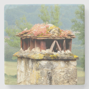 Ancient French Chimney Marble Stone Untersetzer