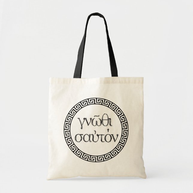 Ancient Greece Quotes: Tote Tasche "Know Thyself" (Vorne)