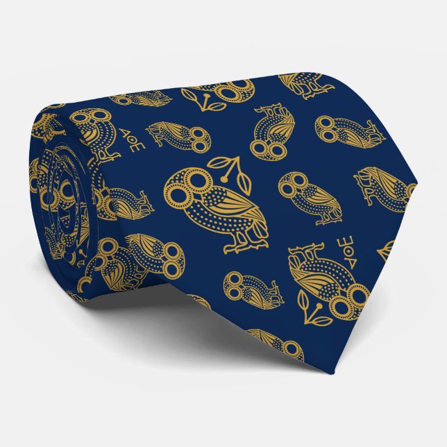 Ancient Greek Athenian Owl Pattern  Krawatte (Gerollt)