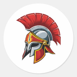 Ancient Greek Corinthian helmet Runder Aufkleber