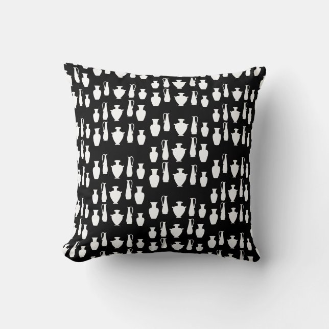 Ancient Greek Vases Jars Pattern Throw Pillow Kissen (Vorderseite)
