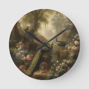 Ancient Grove Pfauentrio-Sanctuary-Dial Runde Wanduhr