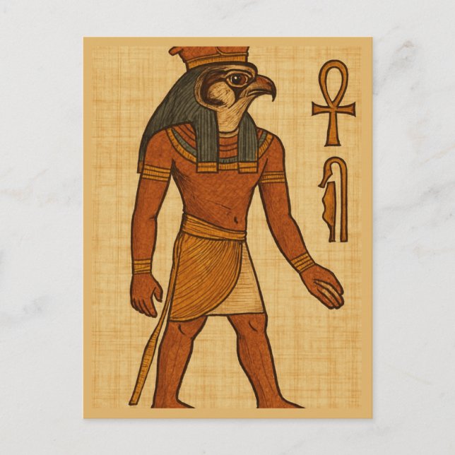 Ancient Horus Sacred Egypred Postcard Art Postkarte (Vorderseite)