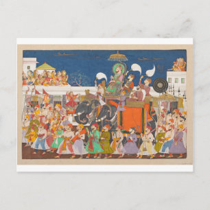 ANCIENT INDIA ROYAL ELEPHANT PROZESSION POSTKARTE