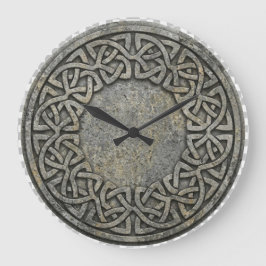 Ancient Infinite Weave Celtic Stone Wall Clock Große Wanduhr