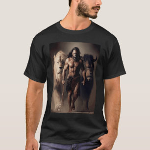 Ancient Junting Family Pack Mann und Löwen mit T-Shirt