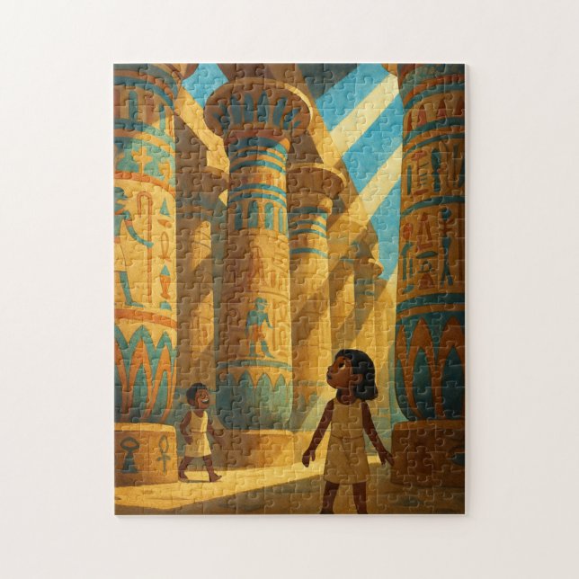 Ancient Karnak Kolumnen Sacro Puzzle Blue (Vertikal)