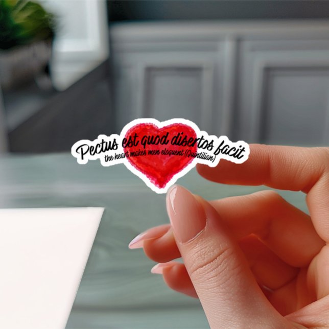 Ancient Latin Inspirational Quote Artistic Heart Aufkleber (Von Creator hochgeladen)