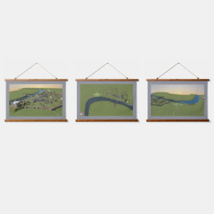 Ancient London Maps Tapestries Wandteppich Mit Holzrahmen