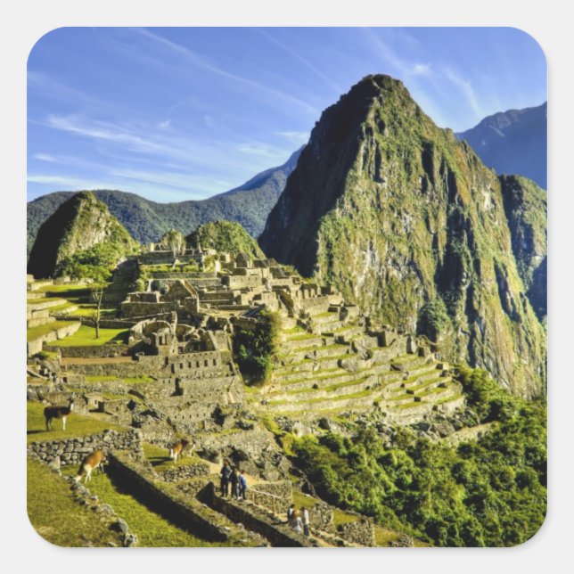 Ancient Machu Picchu, letzte Zuflucht der Quadratischer Aufkleber (Vorderseite)