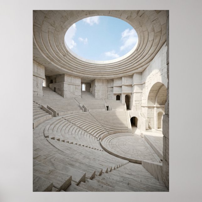 Ancient Marble Amphitheater Sky Poster (Vorne)