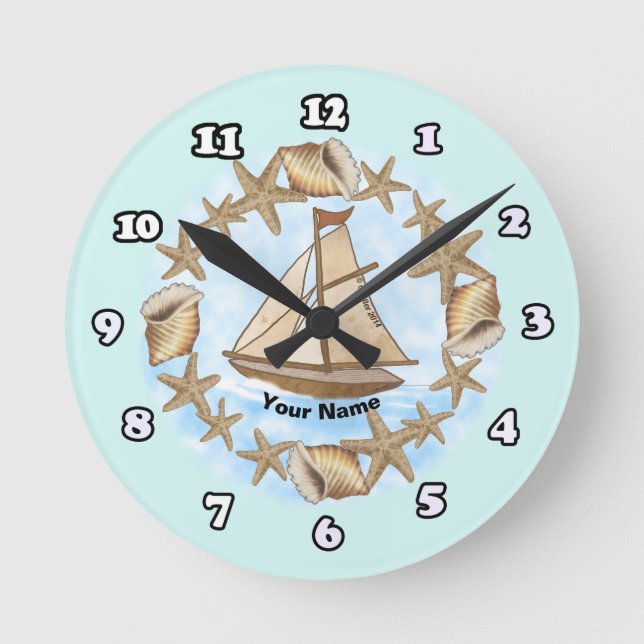 Ancient Mariner Boot Clock Runde Wanduhr (Vorderseite)