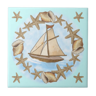Ancient Mariner Segelboot Tile Fliese
