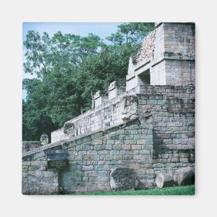 Ancient Mayan Ruins Square Foto entworfen Farbe Magnet