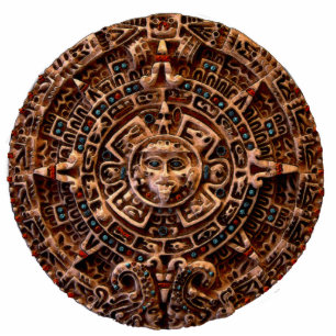 Ancient Mayan Sun Disk Mexico History Freistehende Fotoskulptur