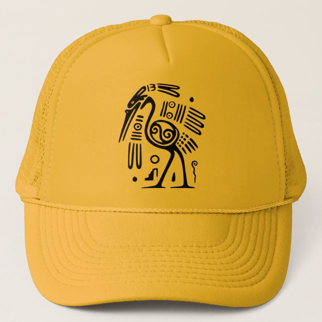 Ancient Mexican Motif Cap Truckerkappe (Vorderseite)