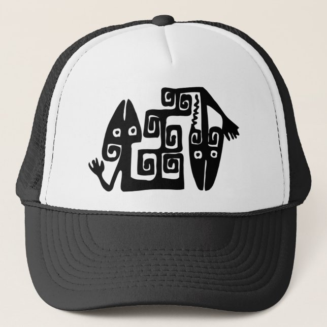Ancient Mexican Motif Cap Truckerkappe (Vorderseite)