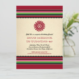 Ancient Mexican Sun Serape Party Einladung