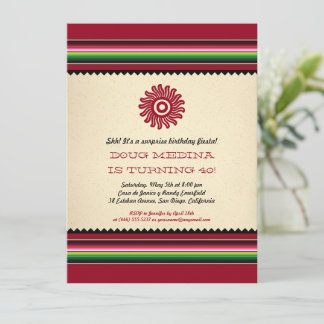 Ancient Mexican Sun Serape Party Einladung