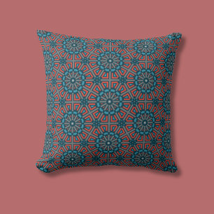 Ancient Mosaic Geometric Floral Muster Kissen