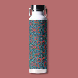 Ancient Mosaic Geometric Floral Muster Trinkflasche