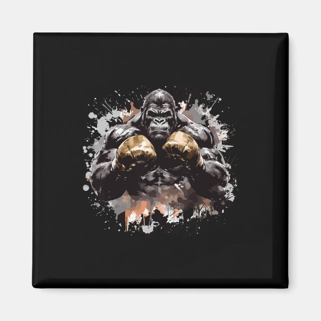 Ancient Motivation Inc Gorilla Boxen Champion Boxe Magnet (Vorne)
