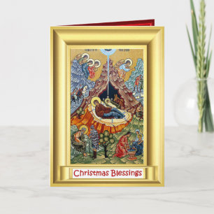 ANcient nativity ikon Feiertagskarte