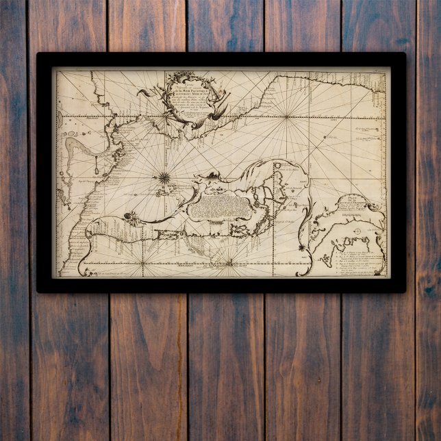 Ancient nautical map of the Pacific Ocean Poster (Von Creator hochgeladen)
