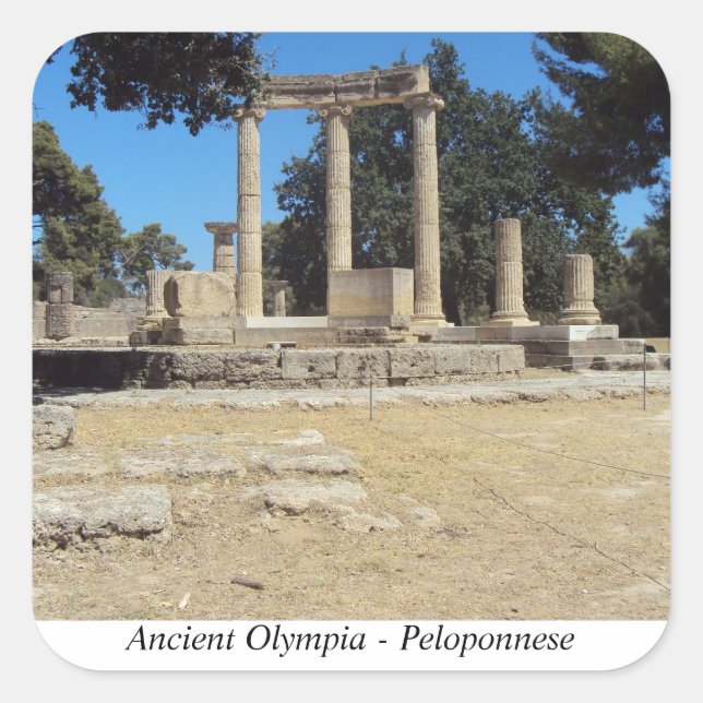 Ancient Olympia - Peloponnese Quadratischer Aufkleber (Vorderseite)