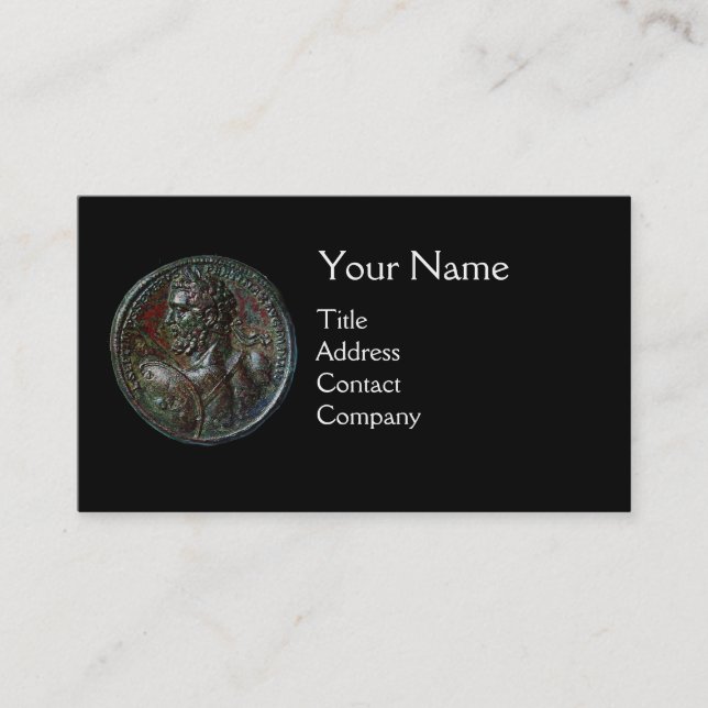 ANCIENT ROMAN BRONZE MEDALLION MONOGRAMM Black Visitenkarte (Vorderseite)