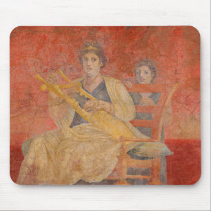 Ancient Roman Pompeii Neighbor Fresco Musical Art Mousepad