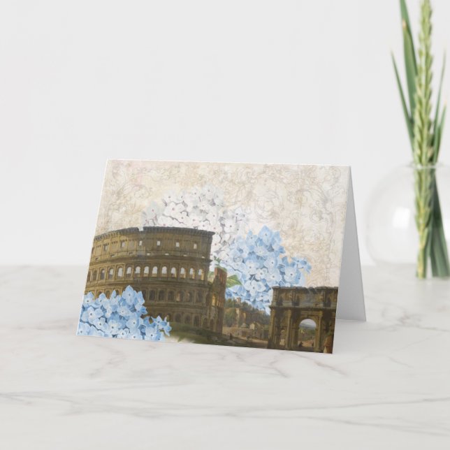 Ancient Rome Blue Hydrangea Card Karte (Vorderseite)
