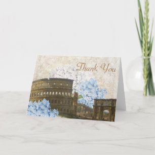 Ancient Rome Blue Hydrangea Dankeschön Card Dankeskarte