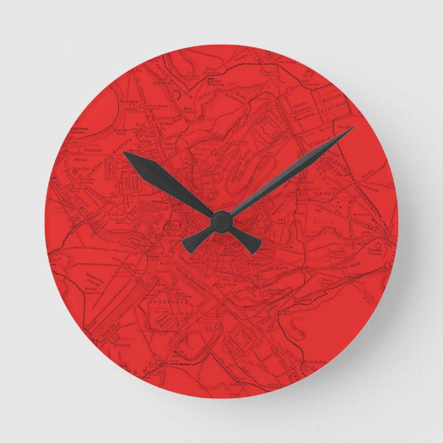 Ancient Rome in Red Runde Wanduhr (Vorderseite)