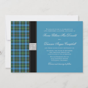 Ancient Smith Blue Tartan Wedding Einladung