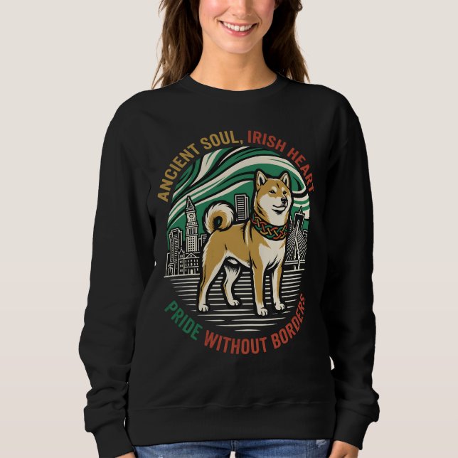 Ancient Soul Irisches Herz Shiba Sweatshirt (Vorderseite)