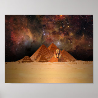 Ancient Sphynx im Weltraum Poster