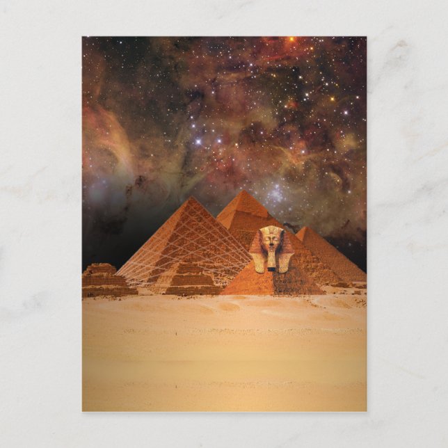Ancient Sphynx im Weltraum Postkarte (Vorderseite)