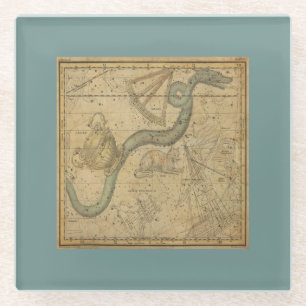 Ancient Star Chart der Hydra Constellation Glasuntersetzer