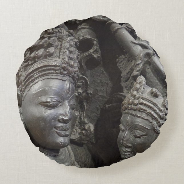 Ancient Statue Round Pillow Rundes Kissen (Rückseite)
