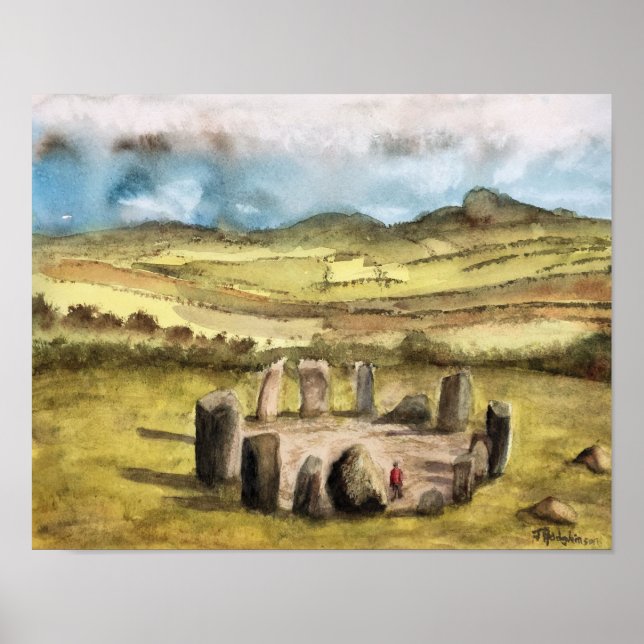 Ancient Stones, Irland, Aquarell, Poster (Vorne)