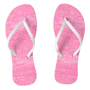 Ancient Sumerian Mesopotamian Muster Pink Flip Flops